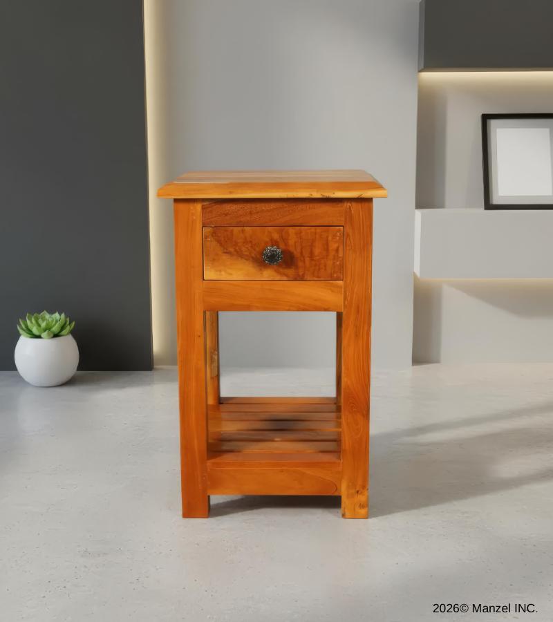 SOLID RECLAIMED TEAK WOOD END TABLE / NIGHT STAND