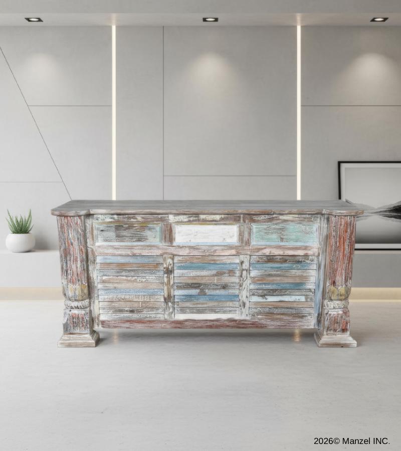 SOLID RECLAIMED TEAK WOOD EXECUTIVE DESK RECLAIMED WOOD