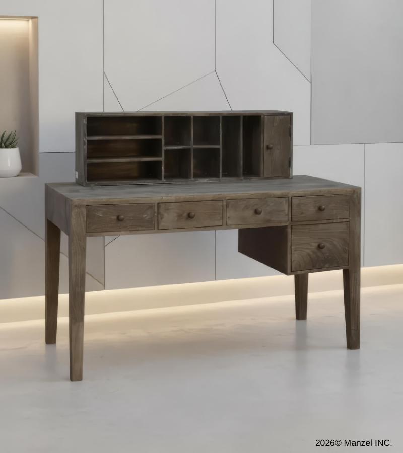 2 PIECE SOLID WOOD DESK + ORGANIZER