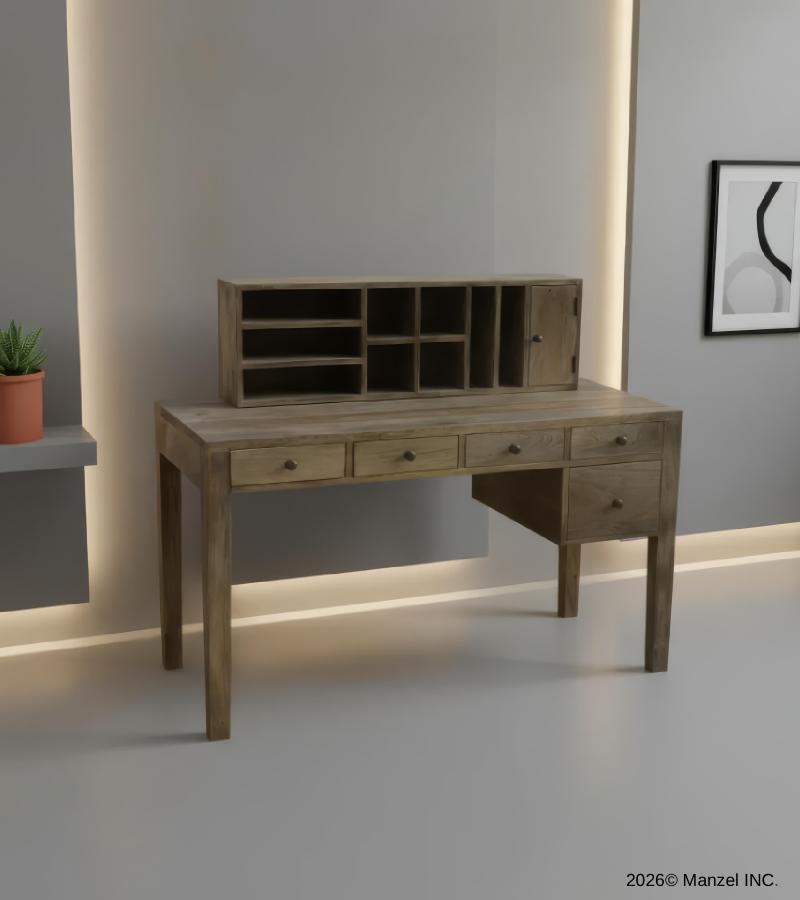 2 PIECE SOLID WOOD DESK + ORGANIZER