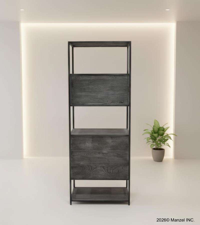 SOLID WOOD & IRON BOOKCASE
