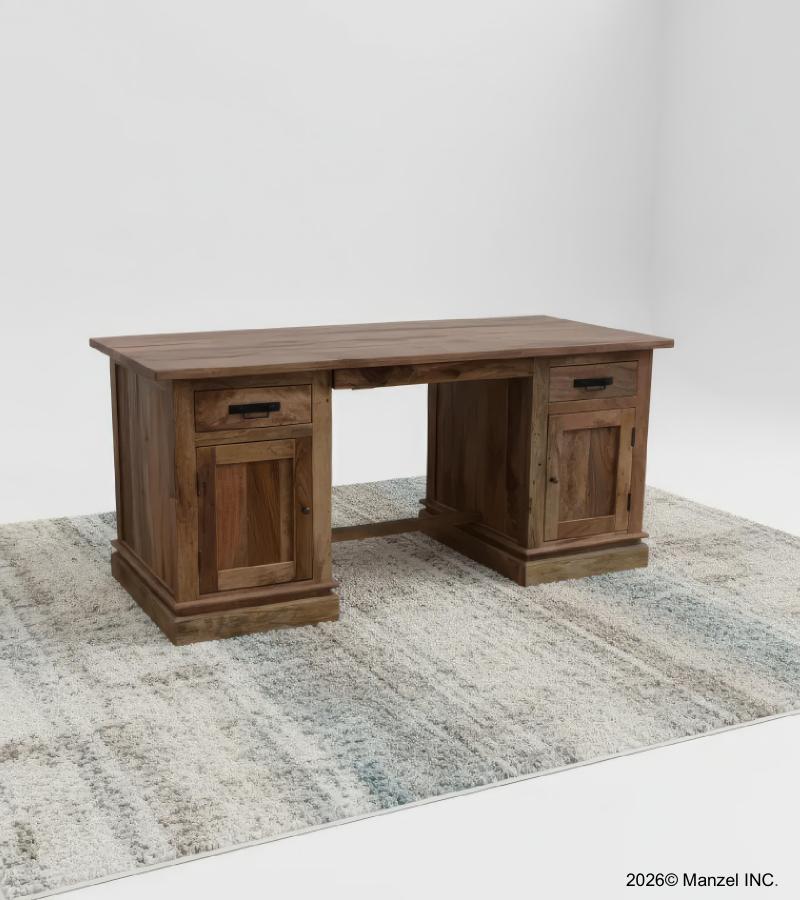 SOLID WOOD DESK W/ 8 DRAWERS