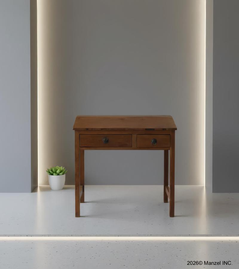 SOLID RECLAIMED TEAK 2 DRAWER WRITING TABLE DESK