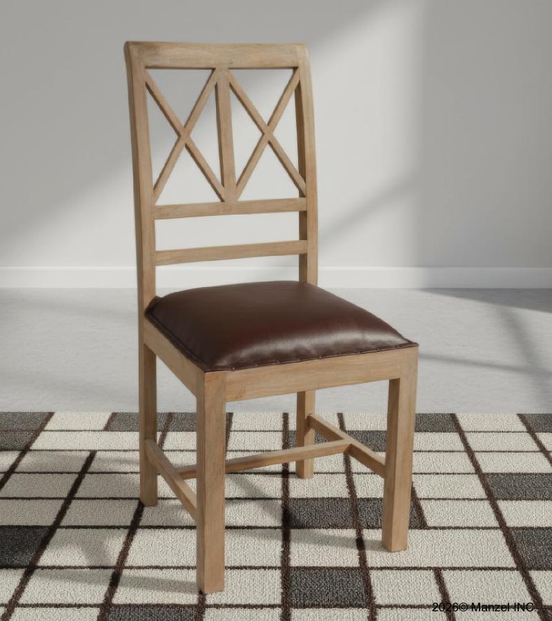 Wood  Leather Chair