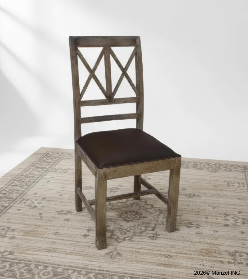 Wood  Leather Chair