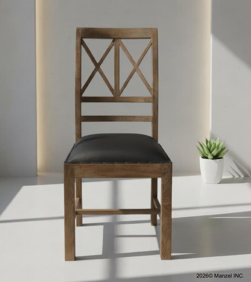 Wood  Leather Chair