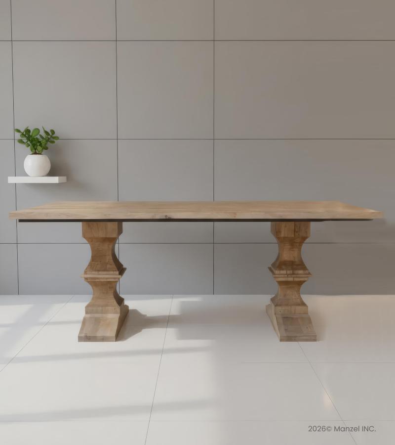 SOLID WOOD PEDESTAL DINING TABLE