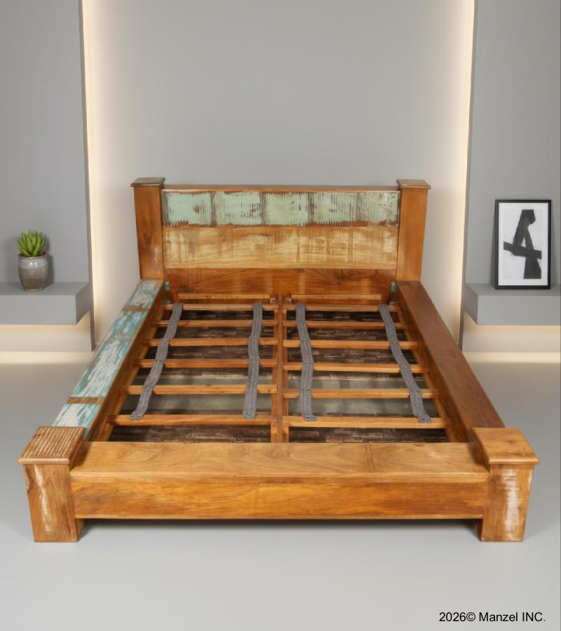 KING SOLID RECLAIMED TEAK WOOD BED