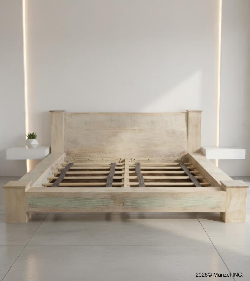 KING SOLID RECLAIMED TEAK WOOD BED
