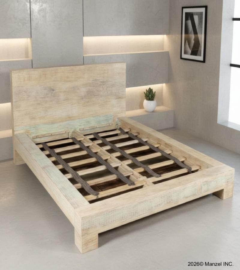 QUEEN SOLID RECLAIMED TEAK WOOD BED 