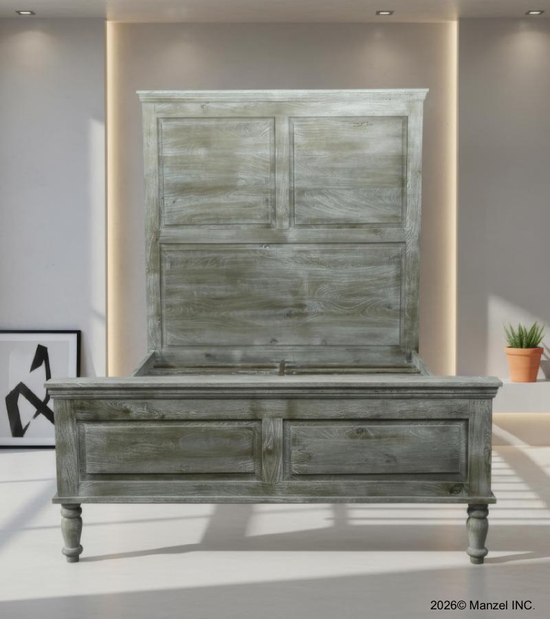 SOLID WOOD QUEEN BED