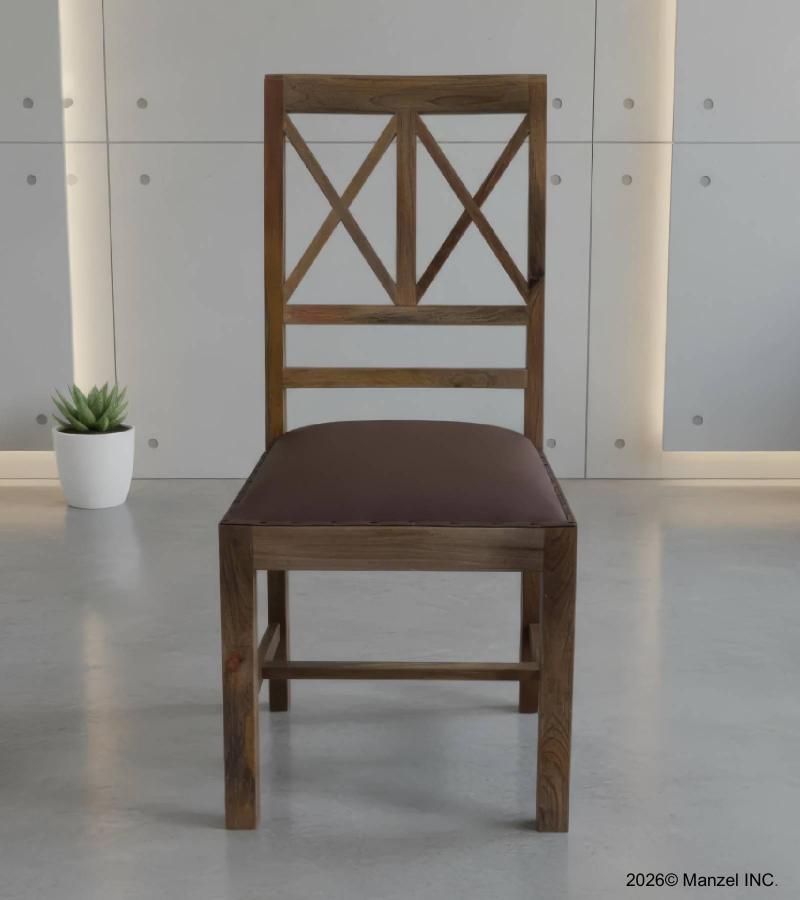 Wood  Leather Chair