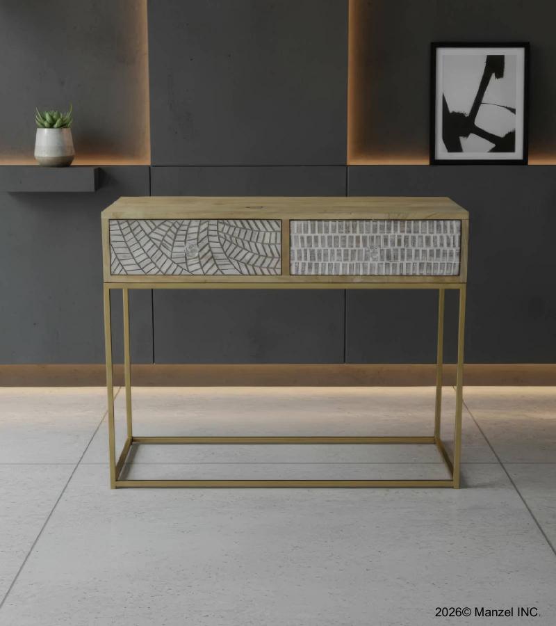 SOLID WOOD & IRON CONSOLE