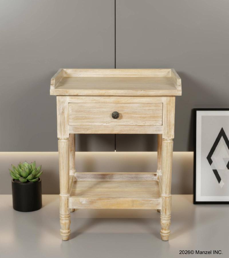 SOLID RECLAIMED TEAK WOOD END TABLE / NIGHTSTAND