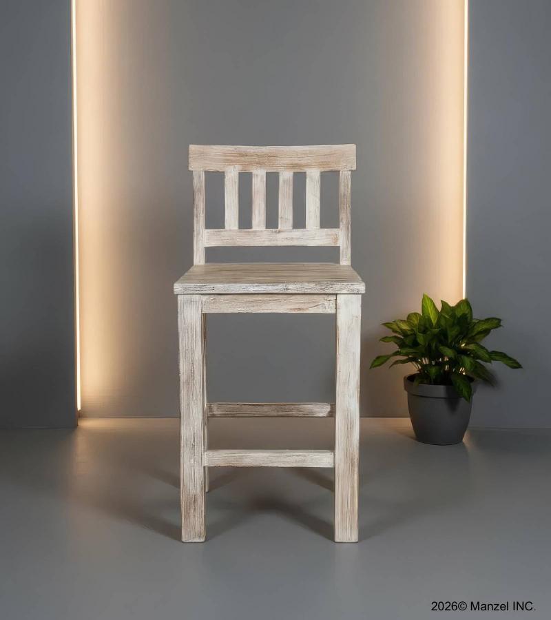 SOLID RECLAIMED TEAK WOOD COUNTER HEIGHT STOOL