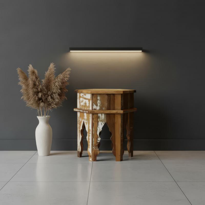 SOLID RECLAIMED TEAK WOOD END TABLE / NIGHTSTAND