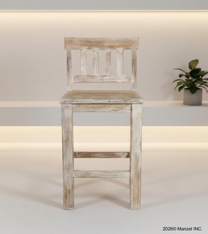 SOLID RECLAIMED TEAK WOOD COUNTER HEIGHT STOOL