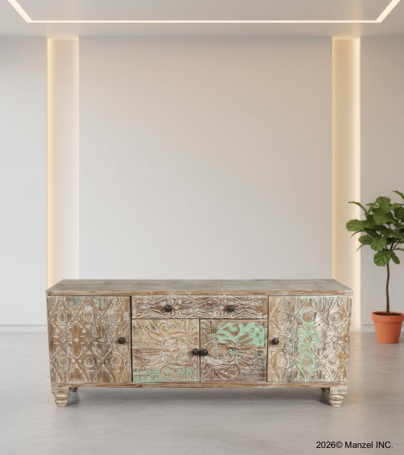 WOODEN CARVED SIDEBOARD