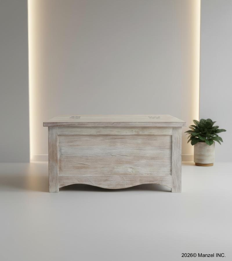 RECLAIMED WOOD STORAGE COFFEE TABLE W/ 2 ENTRY OPTIONS