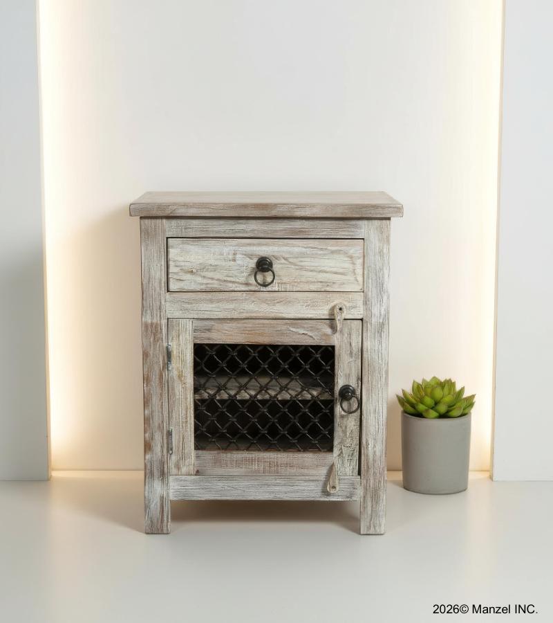 SOLID RECLAIMED TEAK WOOD END TABLE / NIGHTSTAND