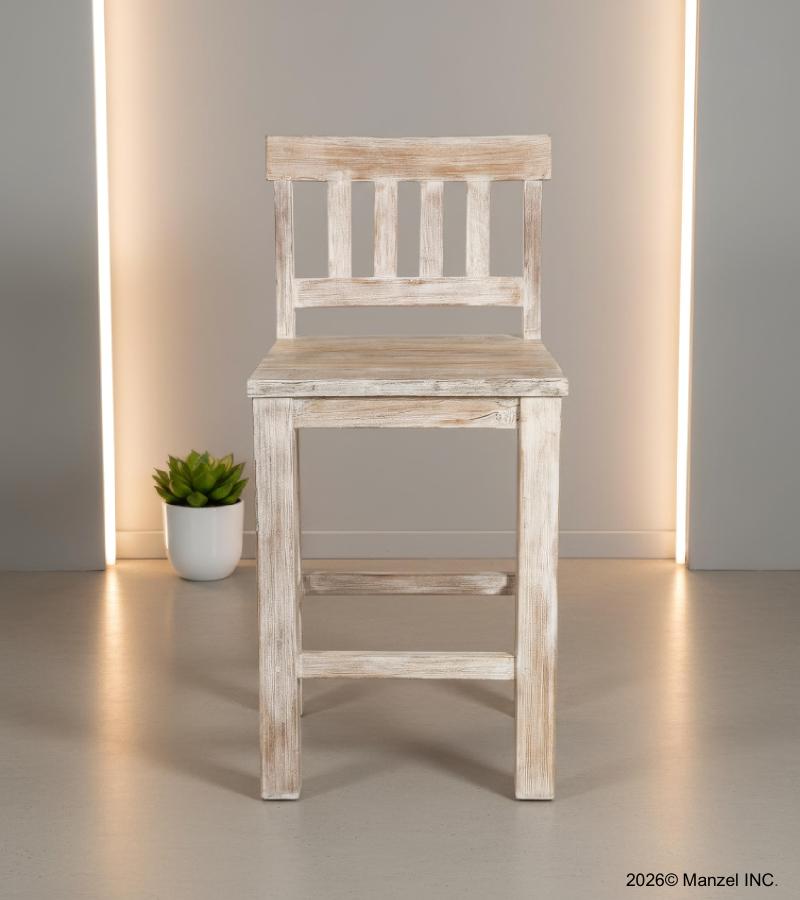 SOLID RECLAIMED TEAK WOOD COUNTER HEIGHT STOOL