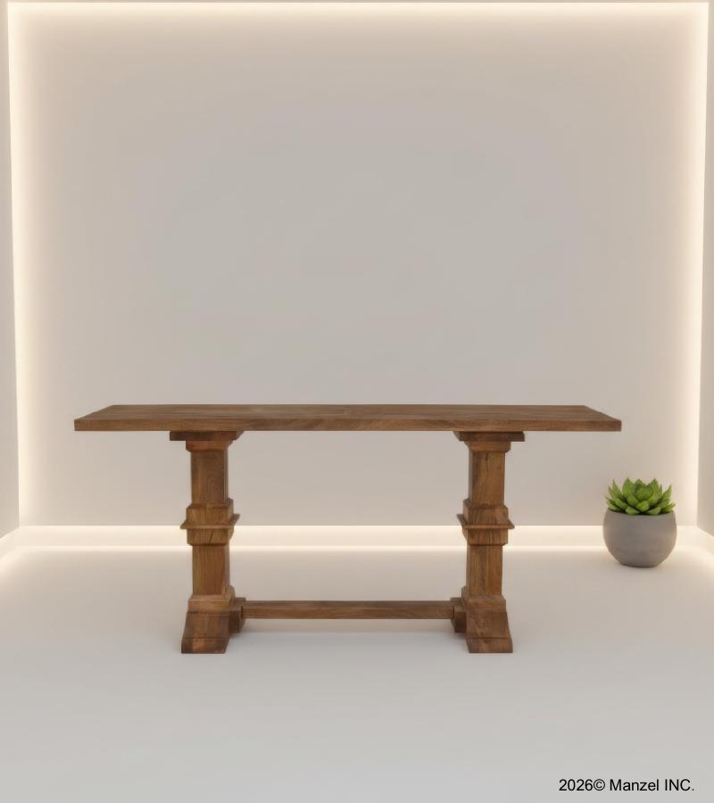 SOLID WOOD PEDESTAL CONSOLE / SOFA TABLE