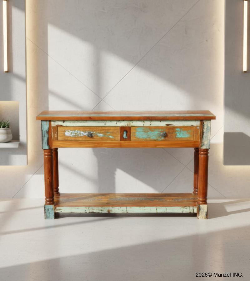 SOLID RECLAIMED TEAK WOOD CONSOLE