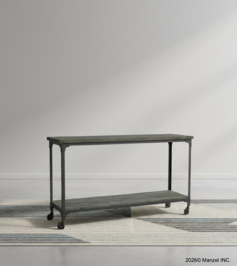 SOLID WOOD & IRON CONSOLE TABLE