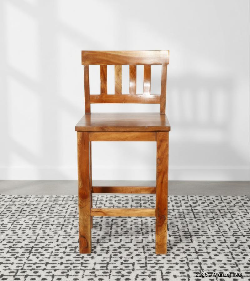 SOLID RECLAIMED TEAK WOOD COUNTER HEIGHT STOOL