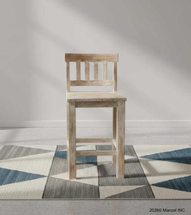 SOLID RECLAIMED TEAK WOOD COUNTER HEIGHT STOOL
