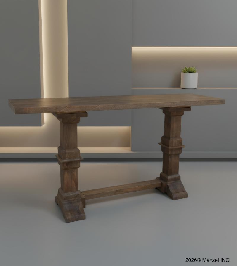 SOLID WOOD PEDESTAL CONSOLE / SOFA TABLE