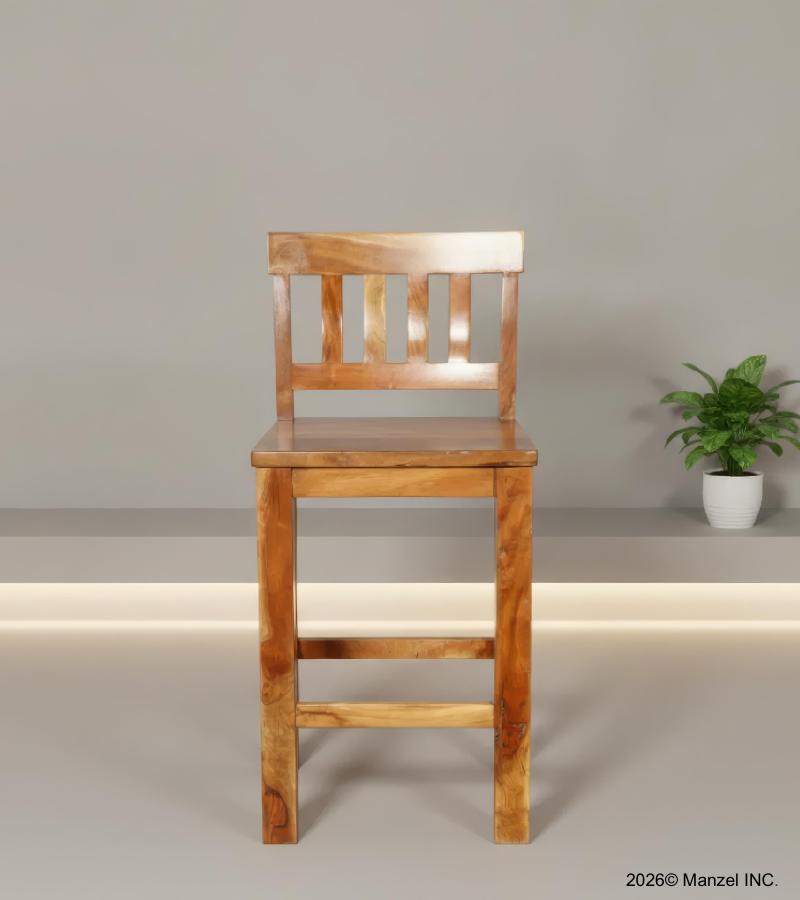 SOLID RECLAIMED TEAK WOOD COUNTER HEIGHT STOOL