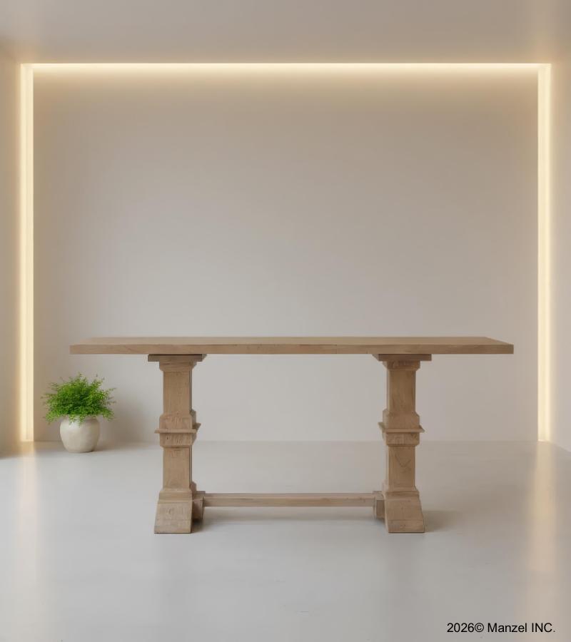 SOLID WOOD PEDESTAL CONSOLE / SOFA TABLE