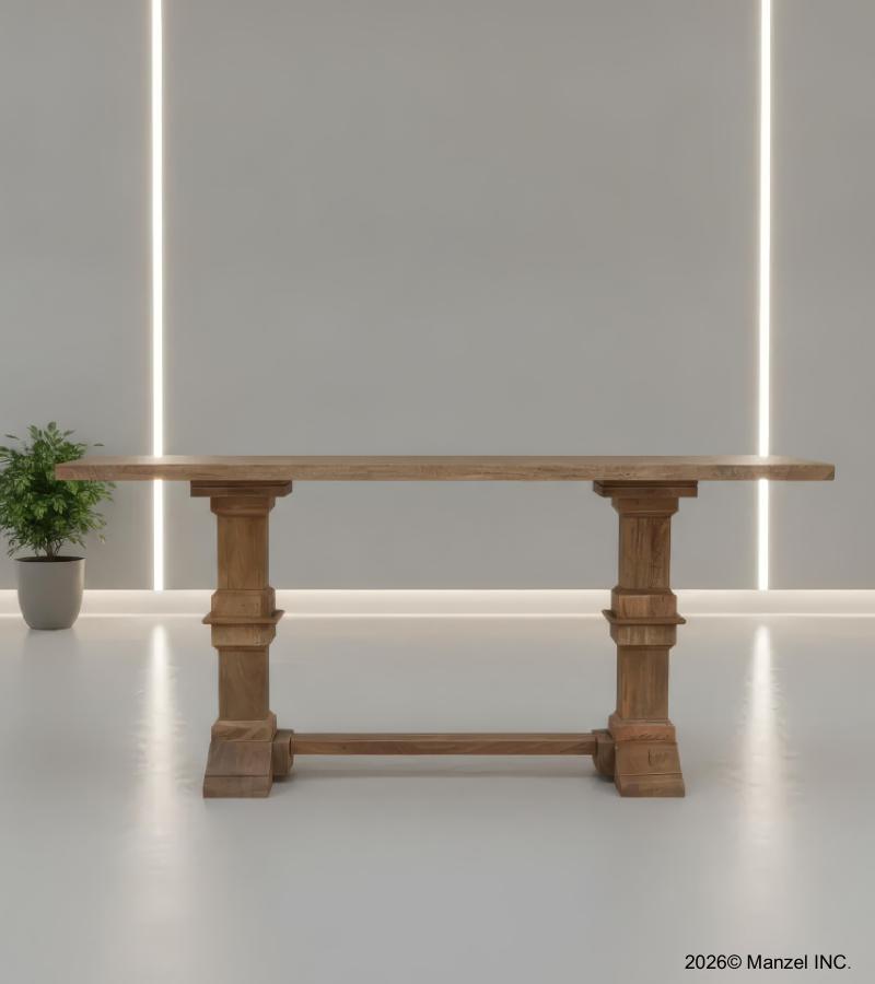 SOLID WOOD PEDESTAL CONSOLE / SOFA TABLE