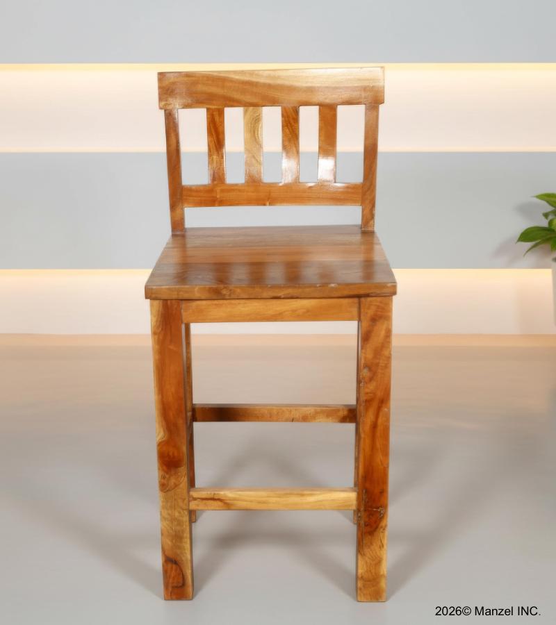 SOLID RECLAIMED TEAK WOOD COUNTER HEIGHT STOOL