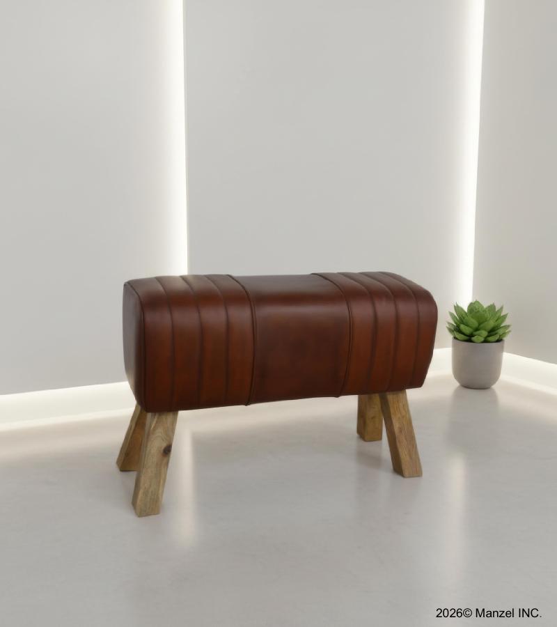 GENUINE LEATHER STOOL BENCH