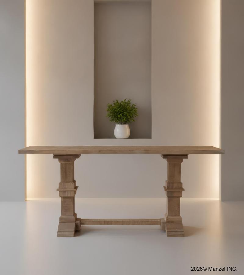 SOLID WOOD PEDESTAL CONSOLE / SOFA TABLE