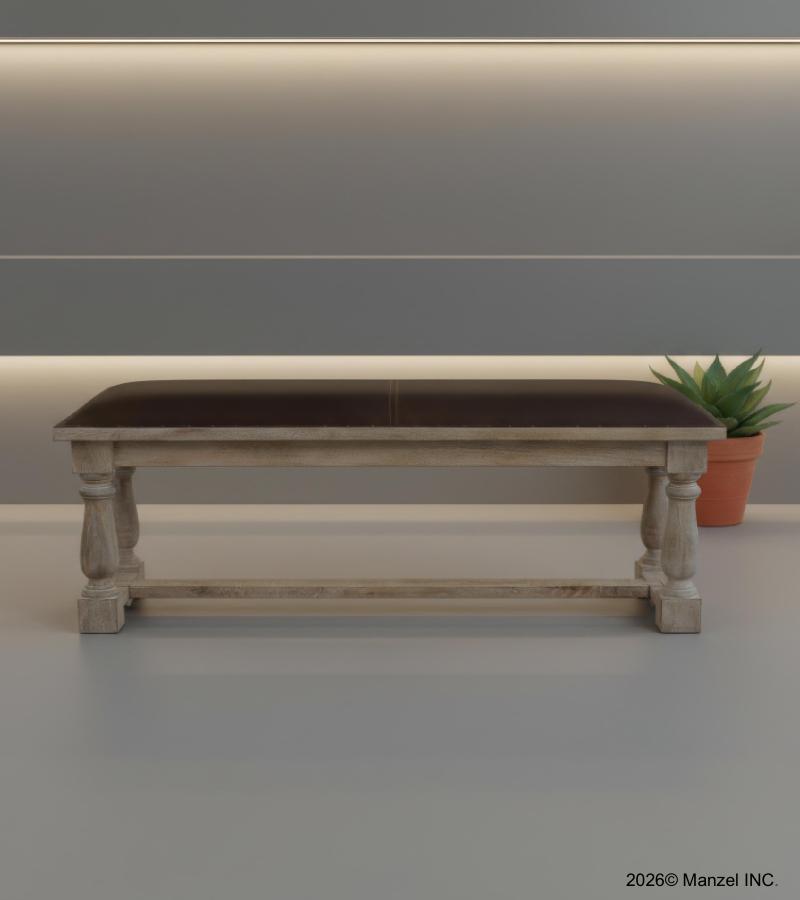 UPHOLSTERED SOLID WOOD BENCH