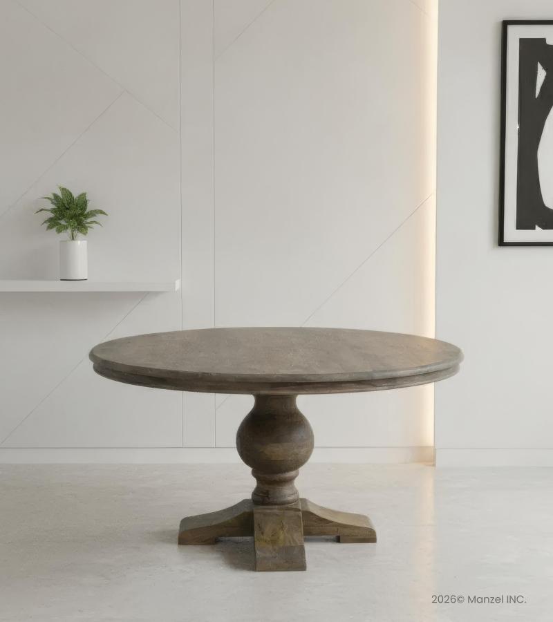 ROUND SOLID WOOD DINING TABLE