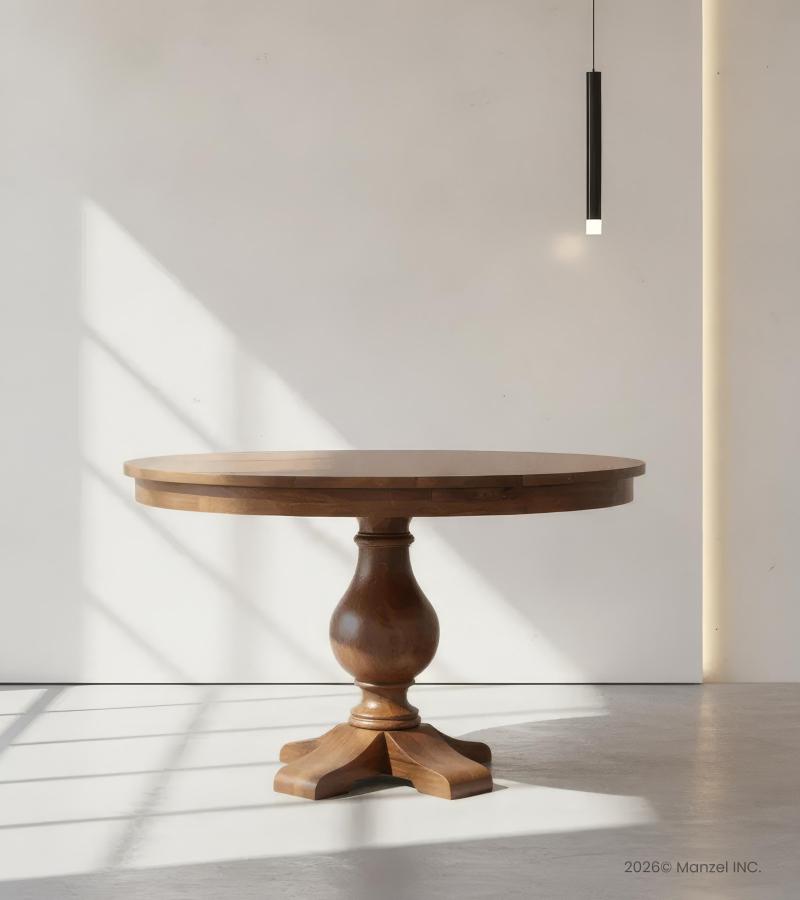 ROUND SOLID WOOD DINING TABLE