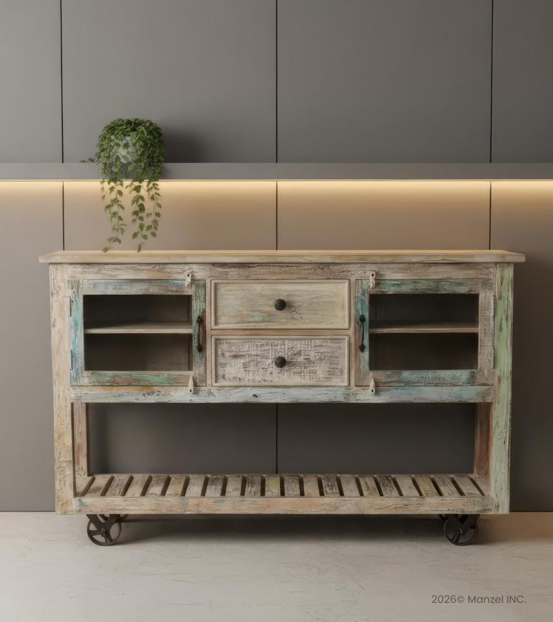 RECLAIMED TEAK + IRON SIDEBOARD / CONSOLE