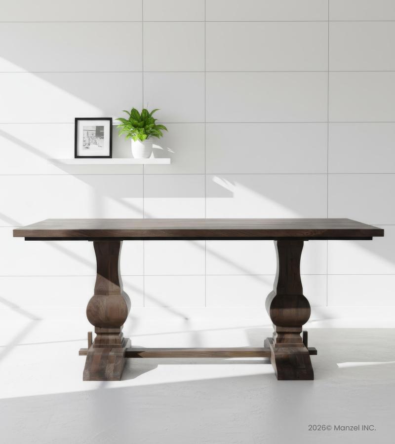 SOLID WOOD PEDESTAL DINING TABLE