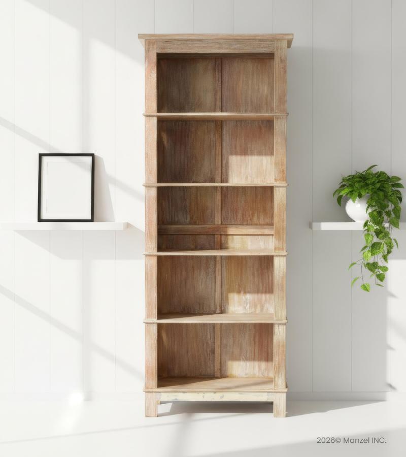 Solid Reclaimed Teak Wood Bookshelf Bookcase Shelving Unit