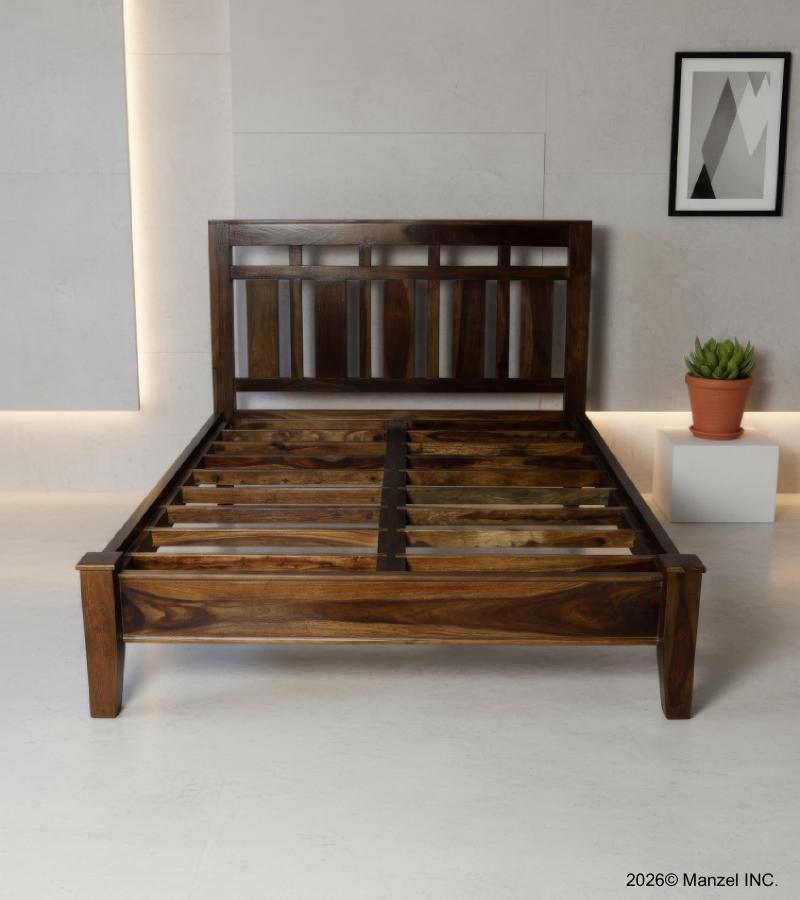 SOLID ROSEWOOD QUEEN BED 