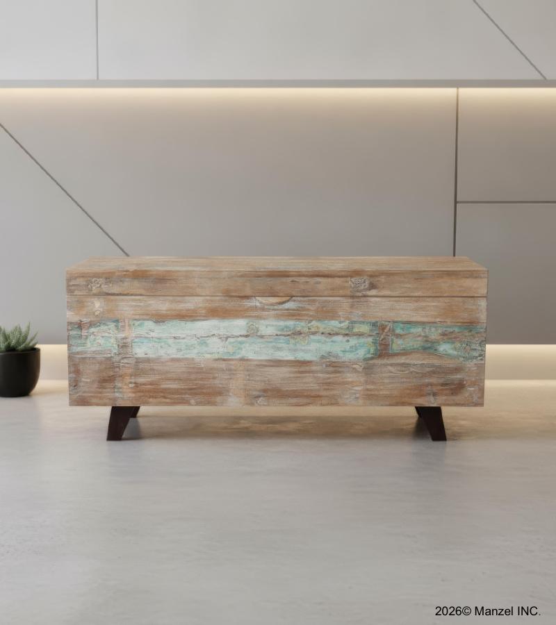 SOLID RECLAIMED TEAK  WOOD STORAGE TRUNK COFFEE TABLE 