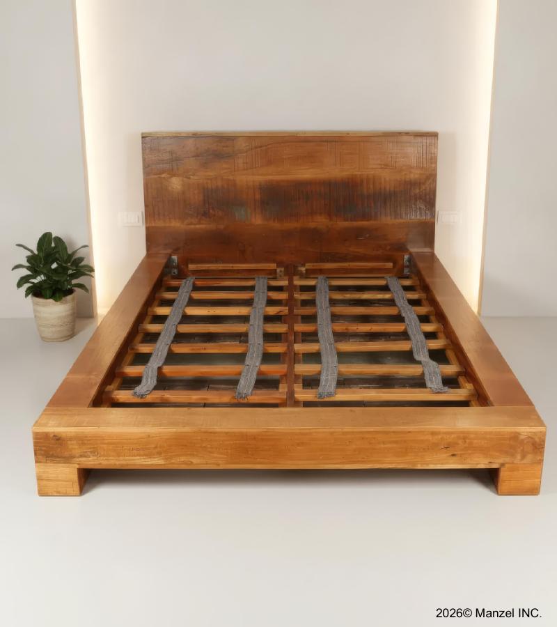 QUEEN SOLID RECLAIMED TEAK WOOD BED