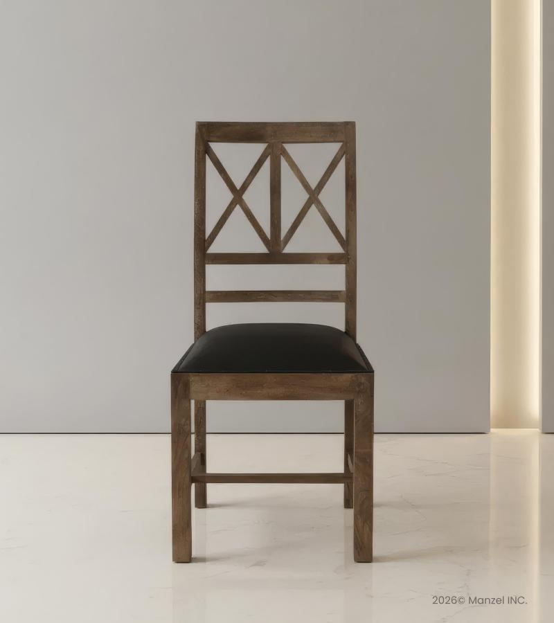 Wood  Leather Chair