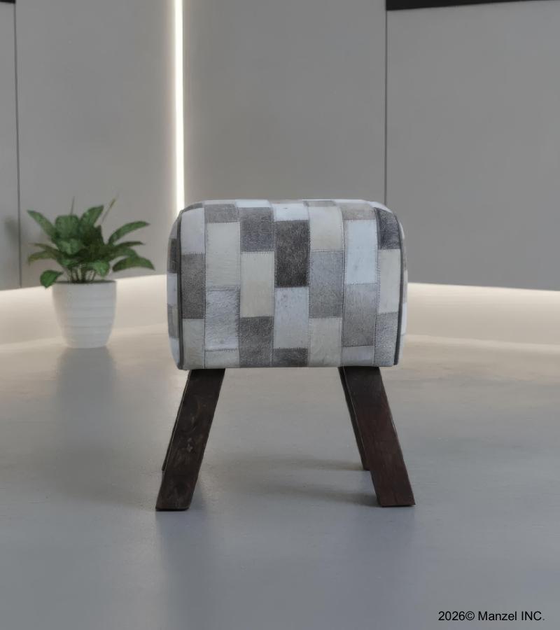 GENUINE LEATHER STOOL BENCH