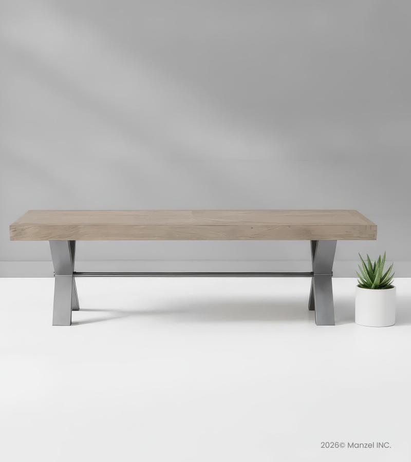 SOLID WOOD & IRON BENCH