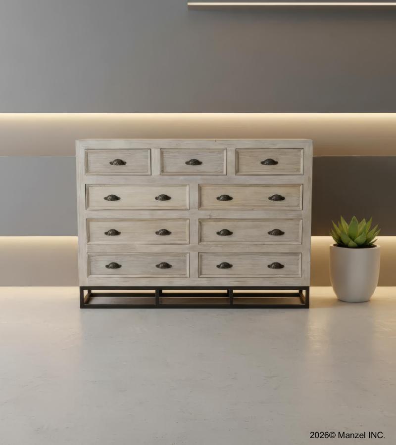 SOLID RECLAIMED TEAK WOOD 9 DRAWER DRESSER CHEST BUREAU SIDEBOARD